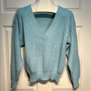 Vintage 1980’s Hunter’s Glen Women's Blue V-Neck Sweater Size M